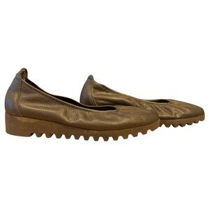 AETREX Brianna Leather Slip On Ballet Flat All Black Size 9/9.5